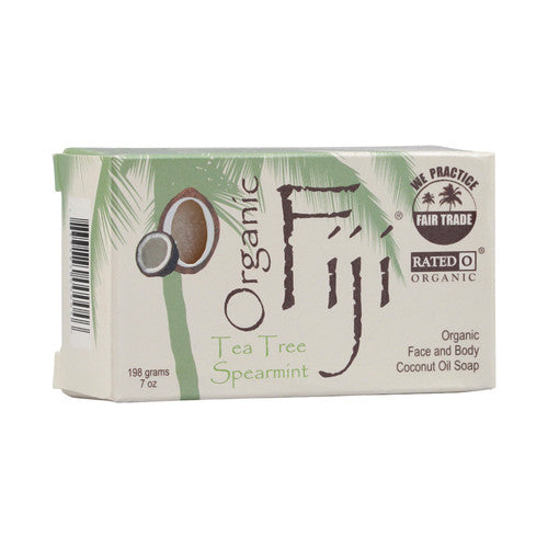 Organic Fiji Face And Body Coconut Oil Bar Soap, Tea Tree Spearmint - 7 Oz